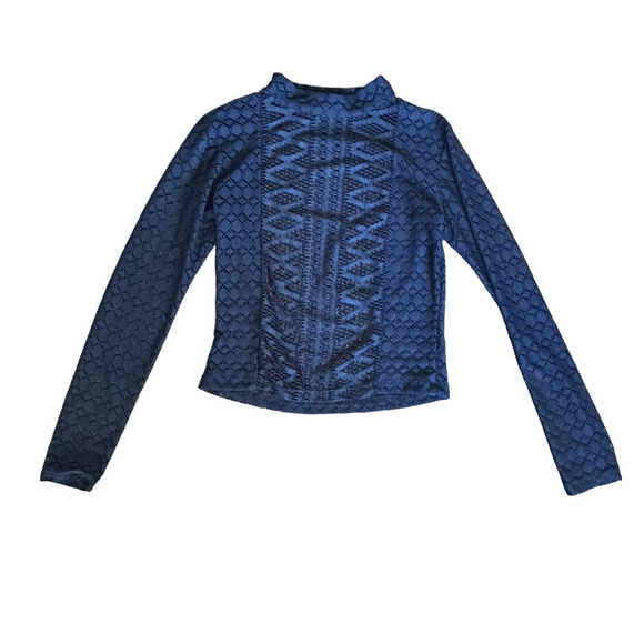 Zara Tops - Navy Blue Patterned Women's Top